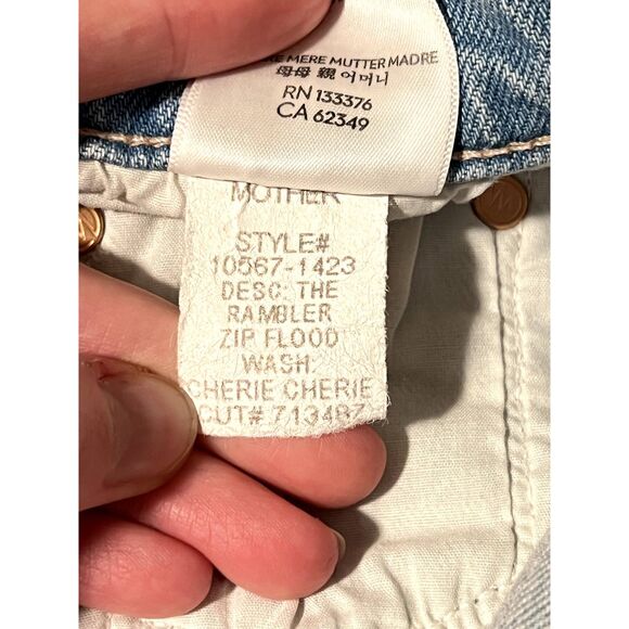 NWT MOTHER The Rambler Zip Flood Jeans in Cherie Cherie Plus Size 34 - Picture 16 of 16